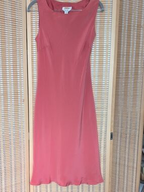 Talbots Coral Sleeveless Silk Maxi Dress